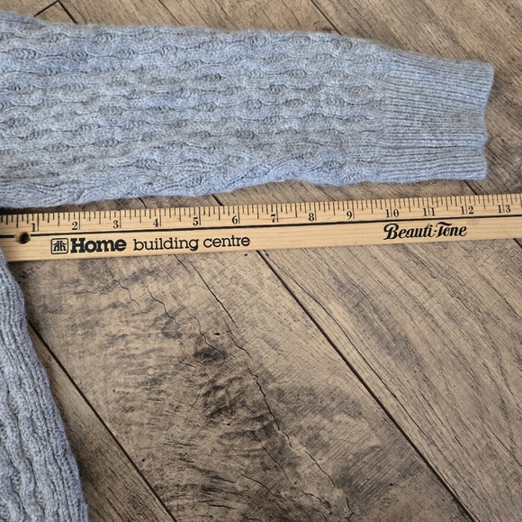 Loft Womens Medium Gray Cable Knit Sweater - Picture 4 of 7